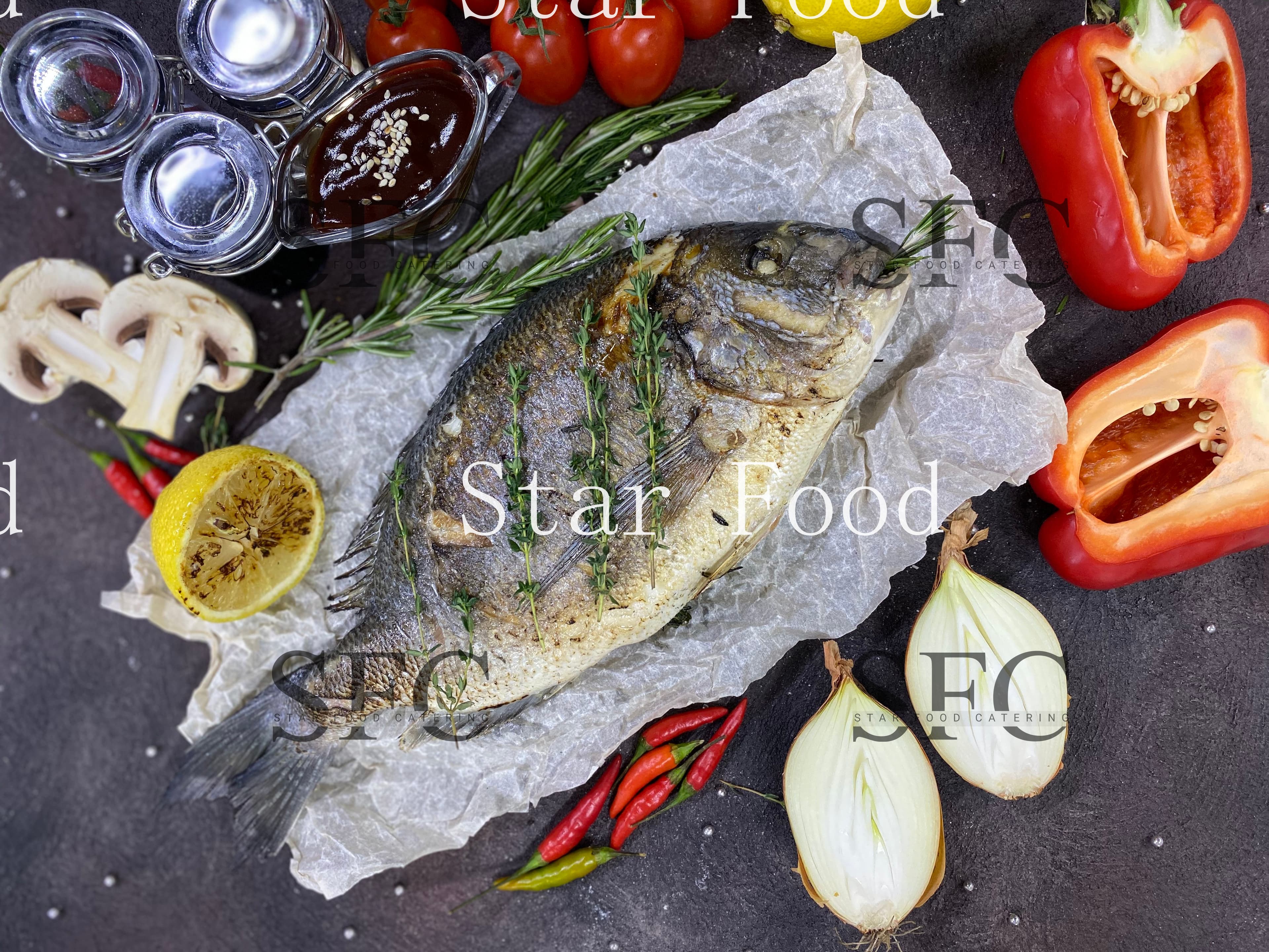 Дорадо запеченый с доставкой кейтеринг